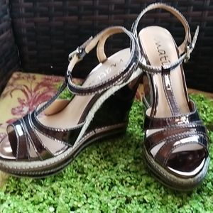 MATISSE Bronze 5" Wedge Vegan Sandals NEW 8.5